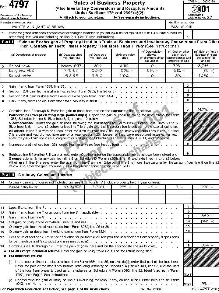 Publication 225, Farmer's Tax Guide; Chapter 20 - Sample Return