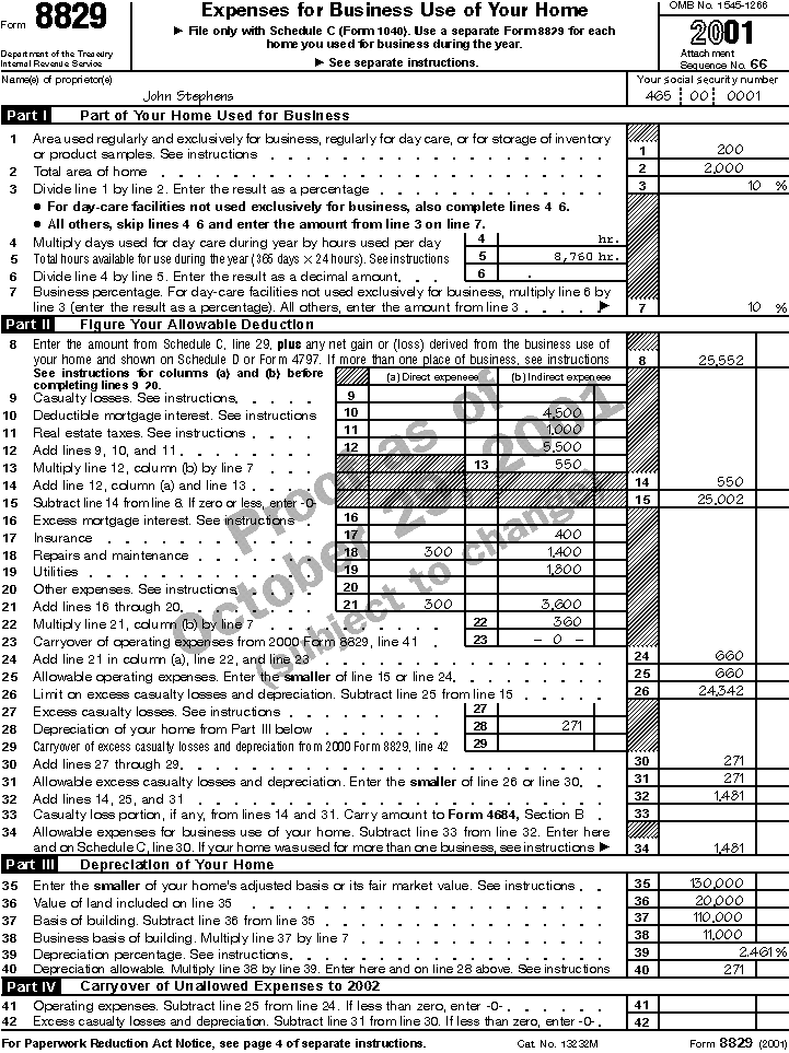 Printables Form 8829 Worksheet form 8829 worksheet abitlikethis publication 587 business use of your home schedule c example