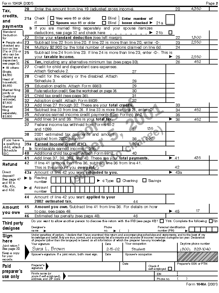publication 929 tax rules for children and dependents tax for line 28 on form 1040a