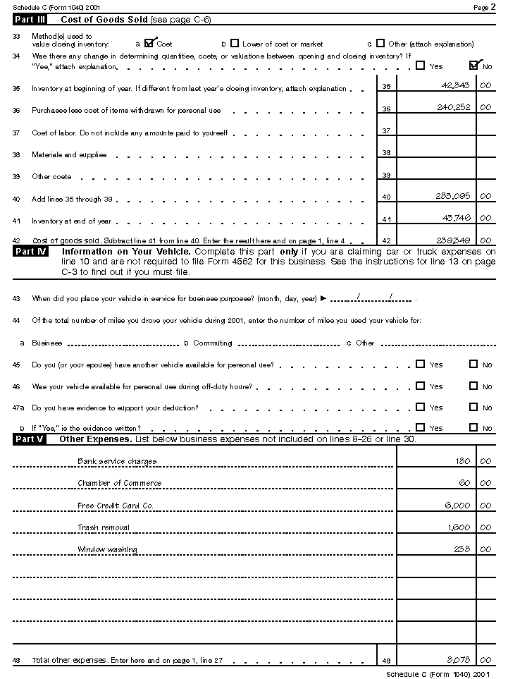 ez schedule c form instructions 1040