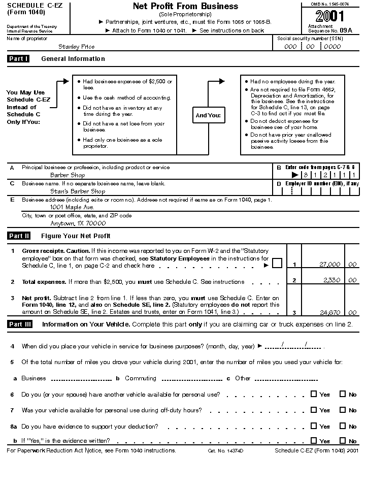 Publication 334, Tax Guide for Small Business; Chapter 10 Sample