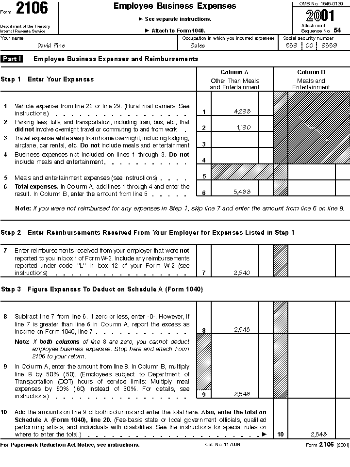 Form 2106 Employee Business Expenses Definition And Who, 48 OFF